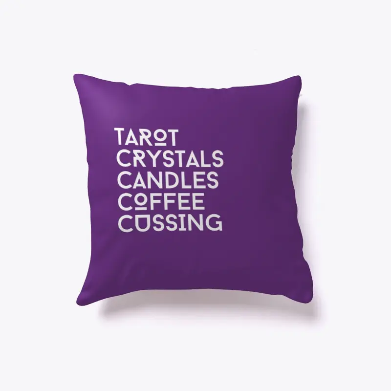 Tarot/Crystals/Candles/Coffee/Cuss (Wh)